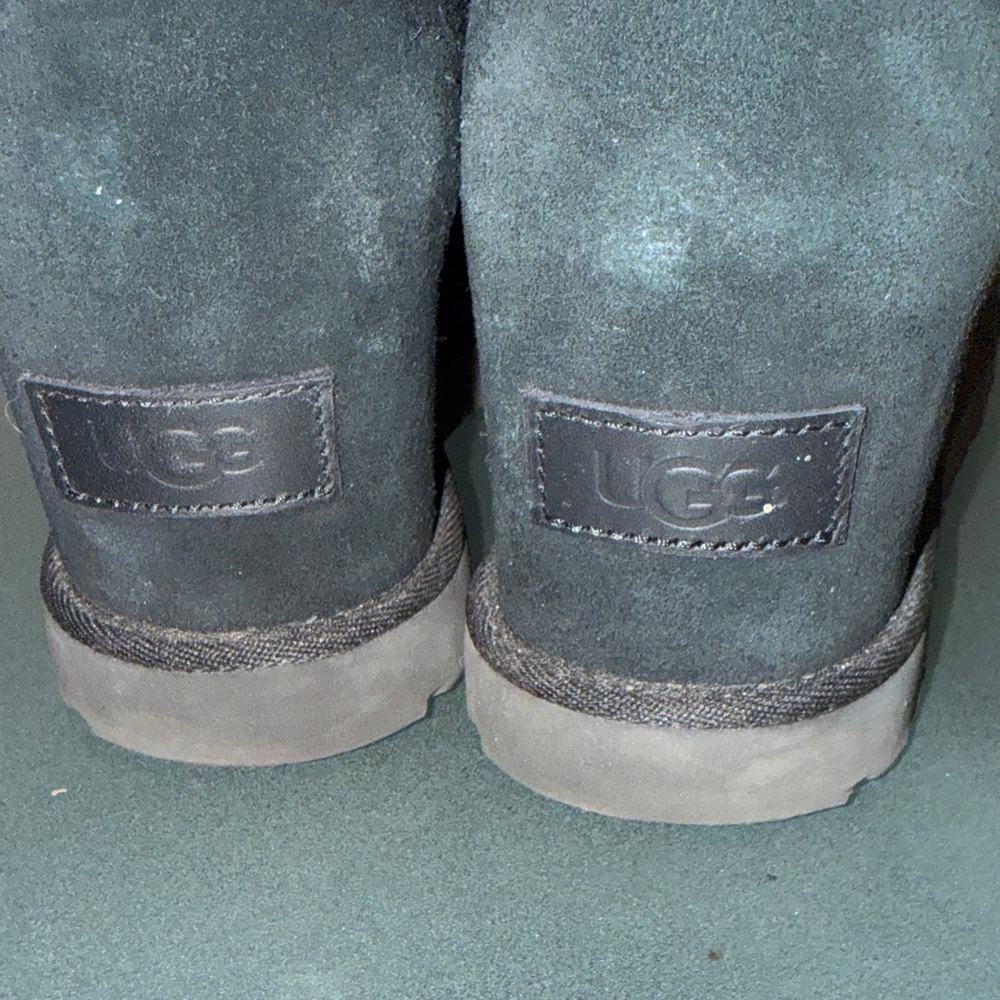 UGG Woman’s classic Femme Wedge Hidden Platform Suede Midnight Ankle Boots - Picture 9 of 9